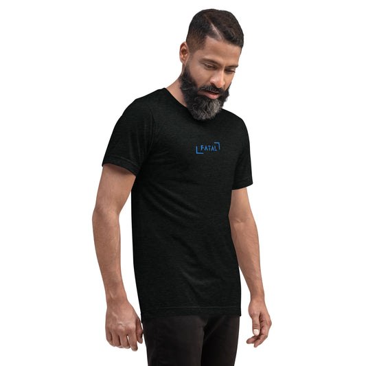Fatal Fitwear Muscle Fit Tshirt Men Fitness black and blue side gymwear gym clothing